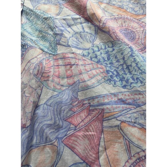 Talbots Pastel Seashell Print Button Down Shirt XL Petite Soft Watercolor - Picture 5 of 7